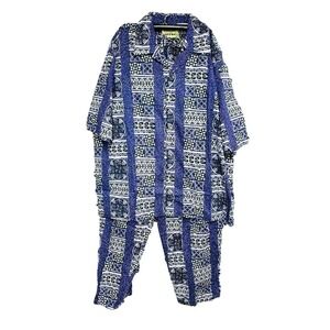 VTG NOS Fun Boxers 1970s Look 50s Tropicals Mens Pajamas L Purples White Print